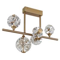 LED-DECKENLEUCHTE 16047-5DC VIRINA - Klar/Goldfarben, Konventionell, Glas/Metall (61/31/45cm) - Globo