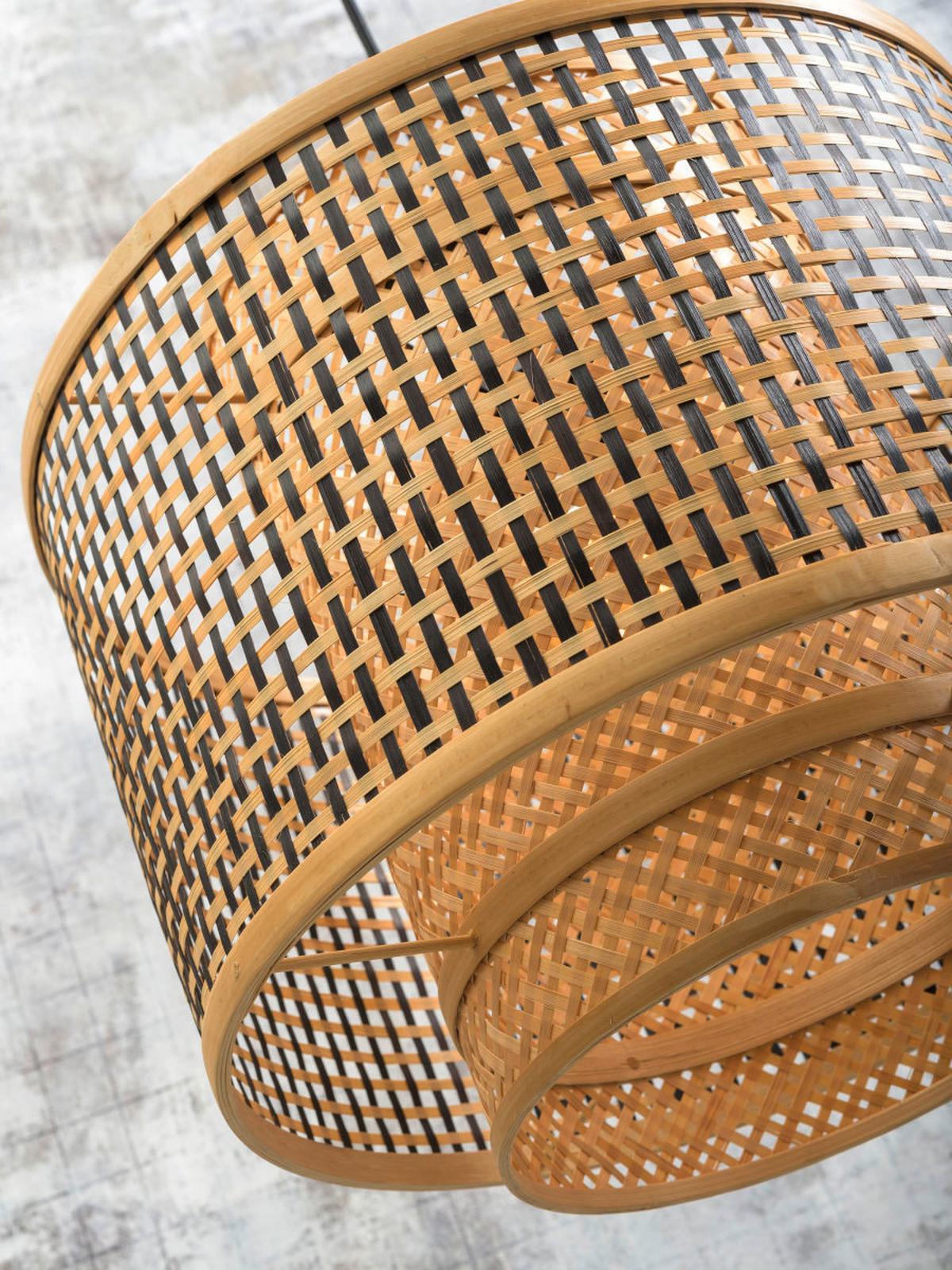 Viseča Svetilka Bhutan, Črna, Bambus - črna/rjava, Design, naravni materiali (43/243/41,5cm) - Good & Mojo