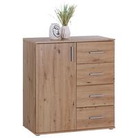 Komoda Ina 02 - hrast Artisan/boje aluminija, Moderno, drvni materijal/plastika (88,2/94,8/38,3cm) - Modern Living