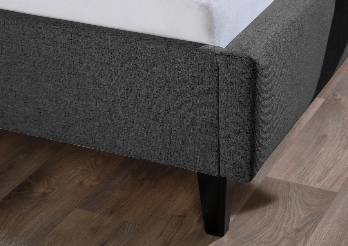 Polsterbett Roswell Hellgrau ca. 100x200 cm - Anthrazit/Schwarz, MODERN, Holz/Textil (100/200cm) - Livetastic