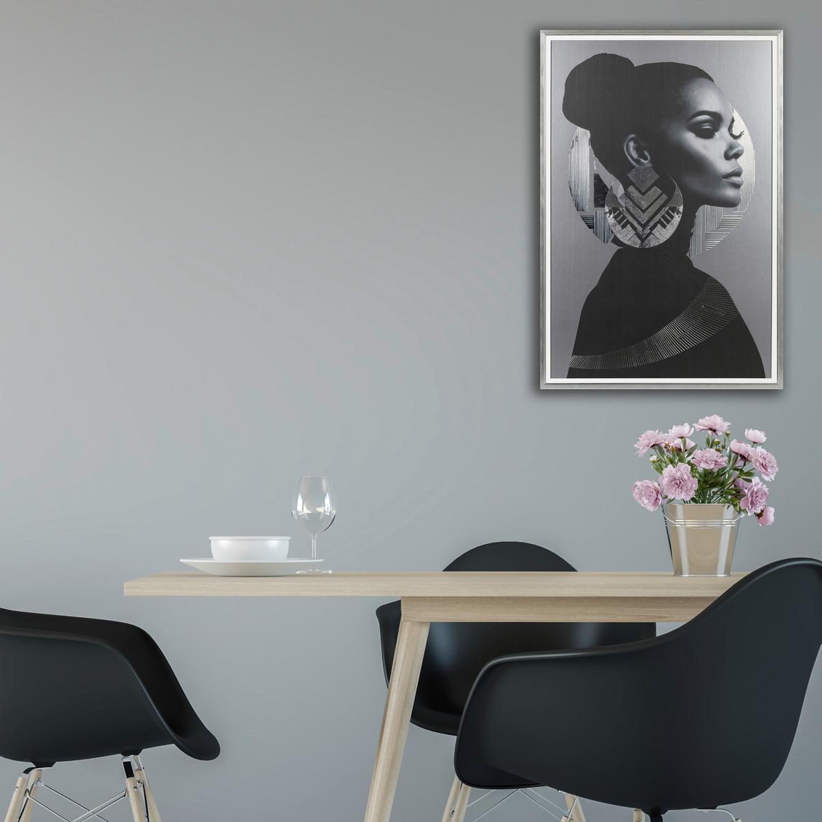 Slika Sa Ramom 84x124cm Retha - tamnosiva/crna, Moderno, drvo/tekstil (84,8/124/8,4cm) - Mömax