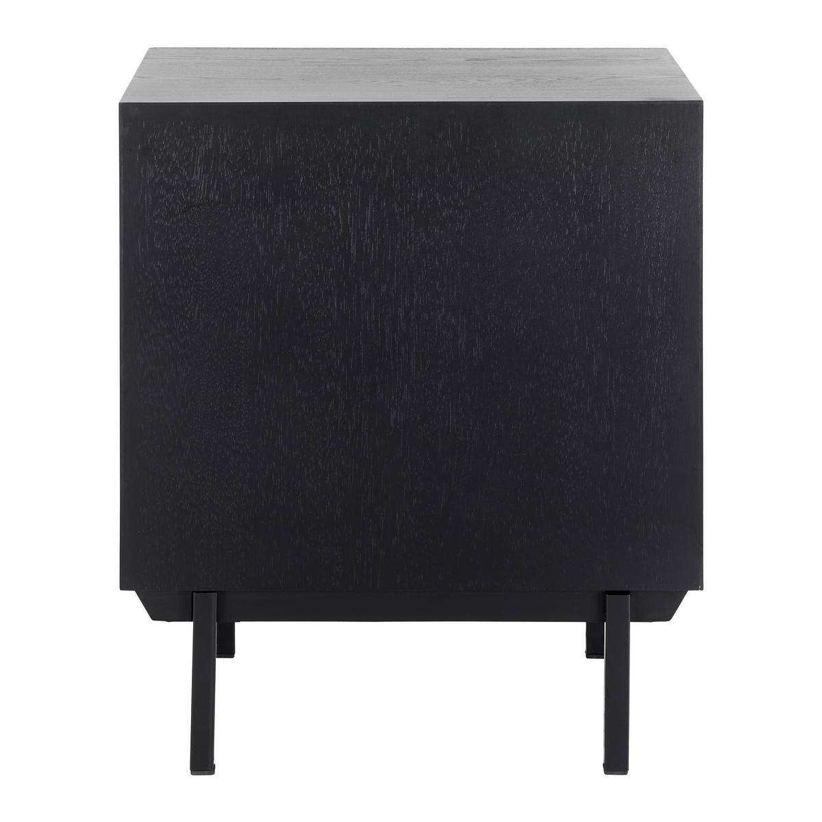 Nachttisch Roma ca. 48x56 cm MDF Schwarz - Schwarz, MODERN, Holz/Metall (48/56/38cm) - Bessagi Home