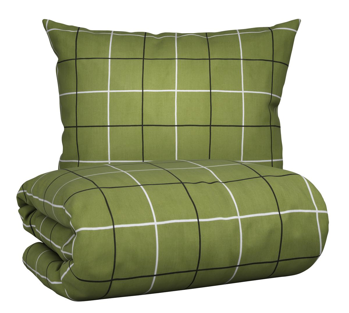 Bettwäsche Gitterkaro ca. 160x210cm - Grün, Modern, Textil (160/210cm) - Modern Living