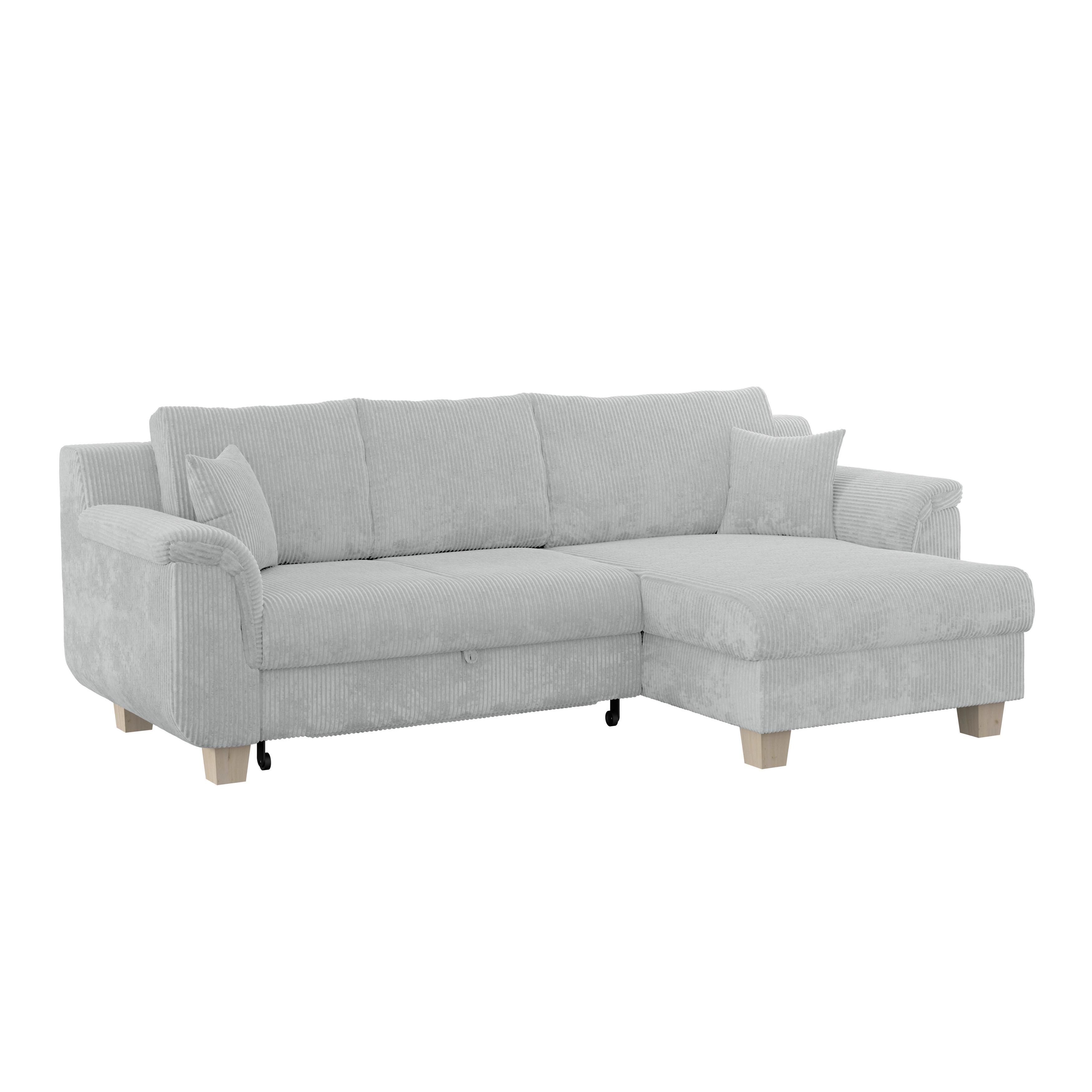 Kutna Garnitura Alex - prirodne boje/svijetlo siva, Moderno, tekstil/plastika (246/156cm) - Modern Living