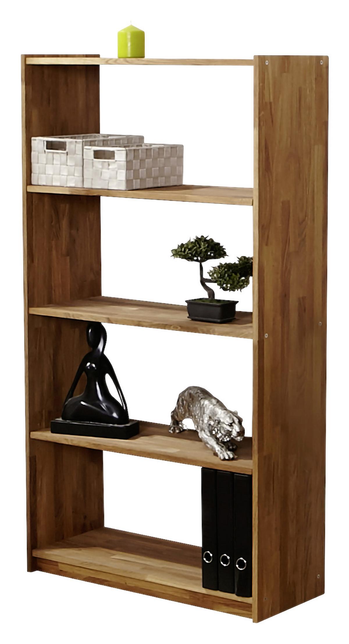 Regal Simon, Hrast, Masivno - barve hrasta, Natur, les (80/145/31cm) - MID.YOU
