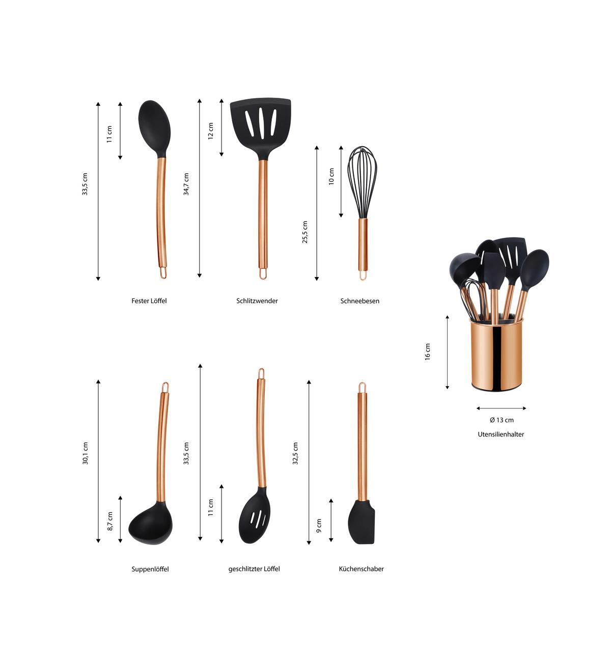 Set Kuhinjskih Pripomočkov Echtwerk, Barva Bakra - črna/barve bakra, Basics, umetna masa - Echtwerk