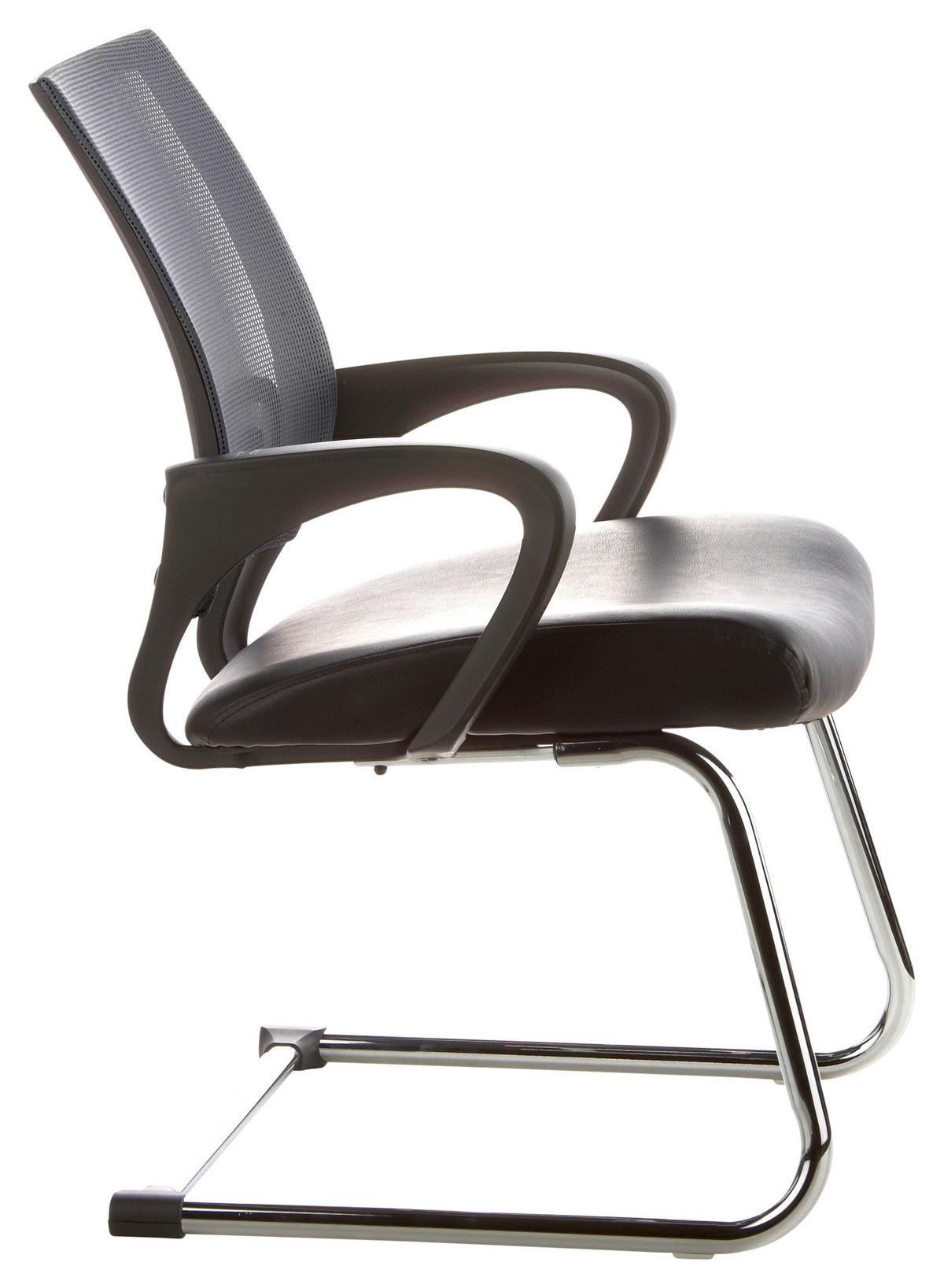 Konferenčni Stol Visto Net V, Črna/siva - srebrne barve/siva, Basics, kovina/tekstil (57/98/52cm) - MID.YOU