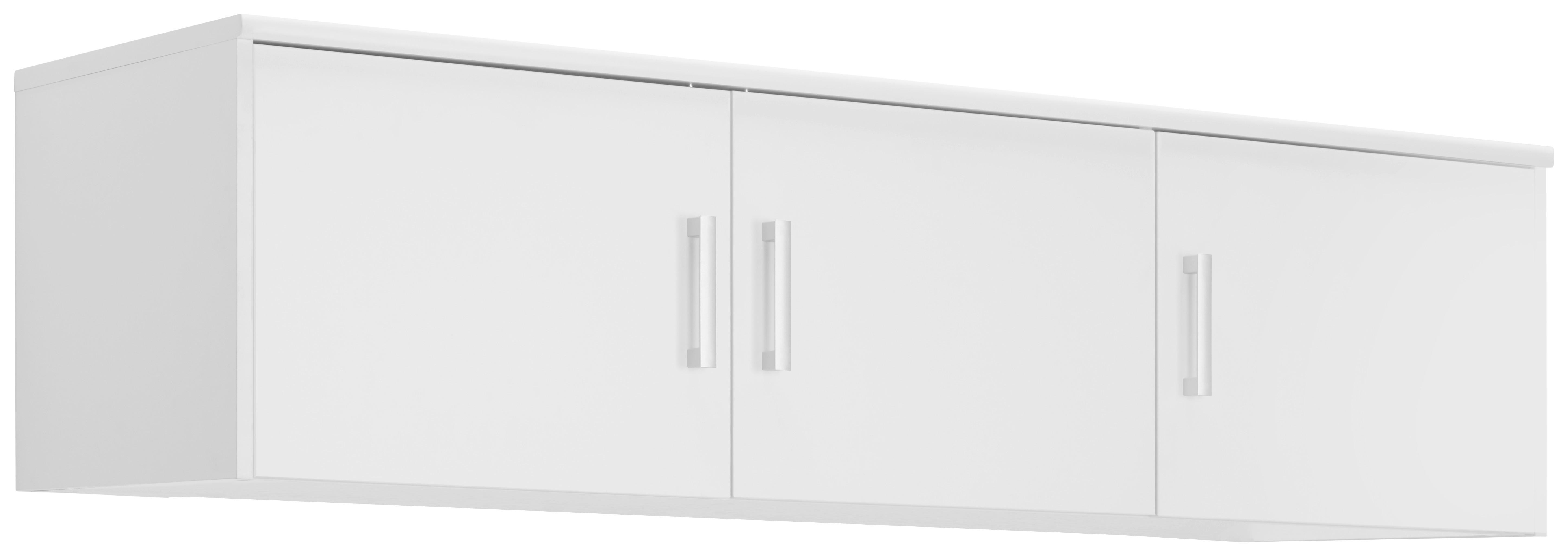 NADSTAWKA NA SZAFĘ EASY - kolor srebrny/biały, Basics, materiał drewnopochodny/tworzywo sztuczne (157/43/54cm) - Xora