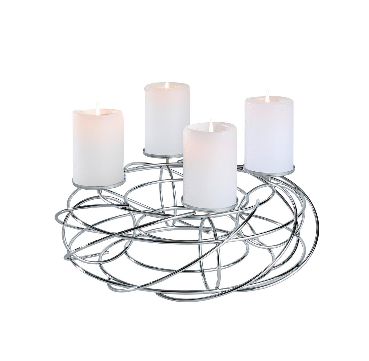 WIENIEC ADWENTOWY 131-120 - kolor chromowy, Modern, metal (35cm) - Justinus