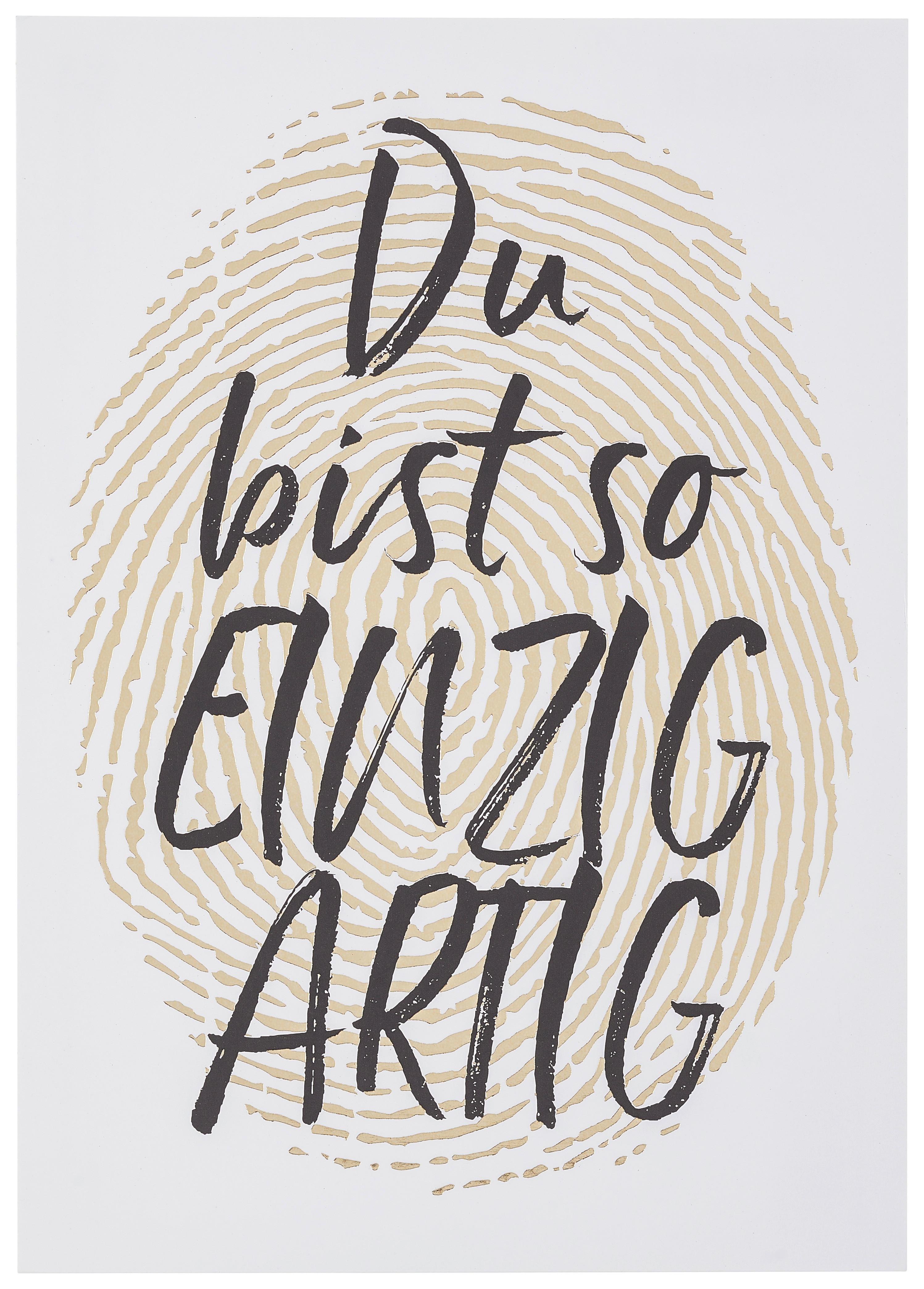 POSTKARTE GOLD - Goldfarben/Schwarz, MODERN, Papier (10,5/14,8cm)