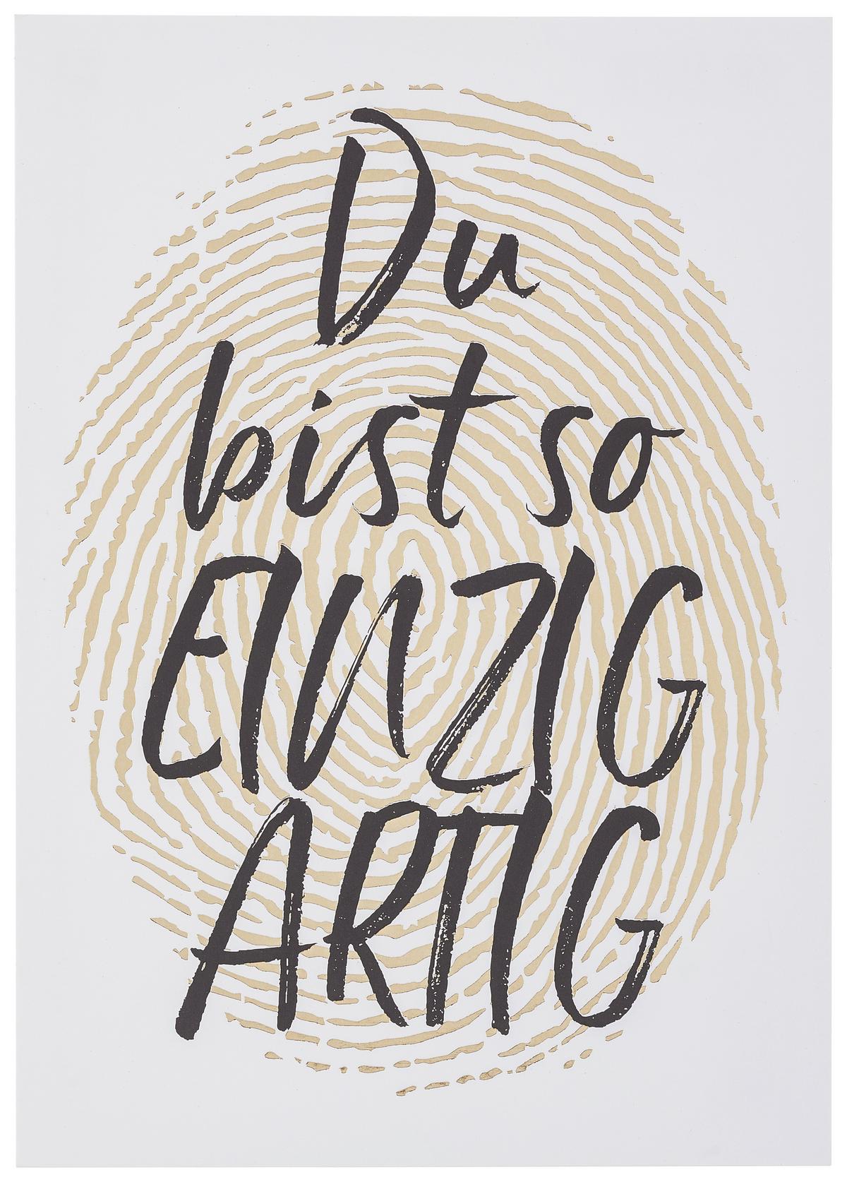 POSTKARTE GOLD - Goldfarben/Schwarz, MODERN, Papier (10,5/14,8cm)