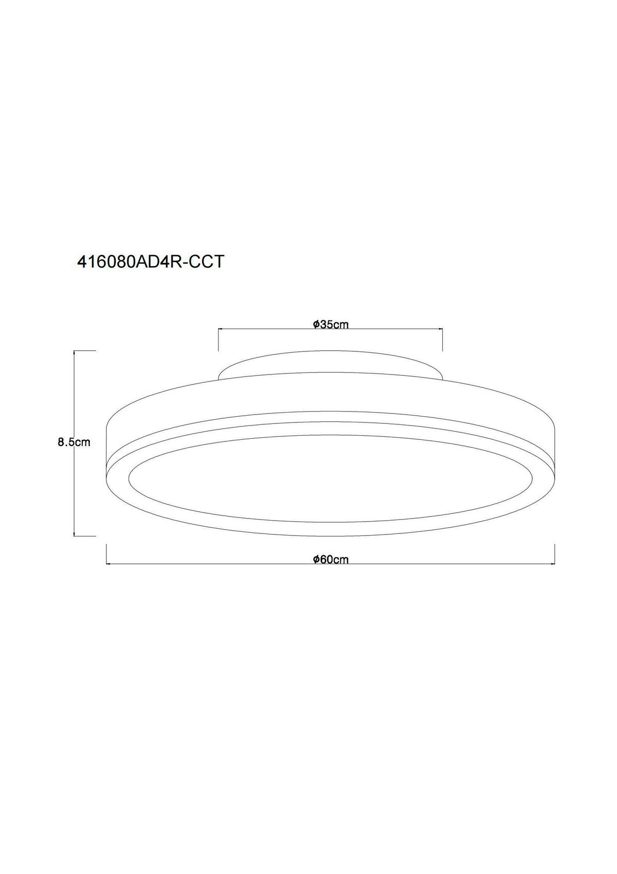 LED-DECKENLEUCHTE 416080AD4R-CCT DORO - Weiss/Dunkelgrau, Basics, Kunststoff/Metall (60/8,5cm) - Globo