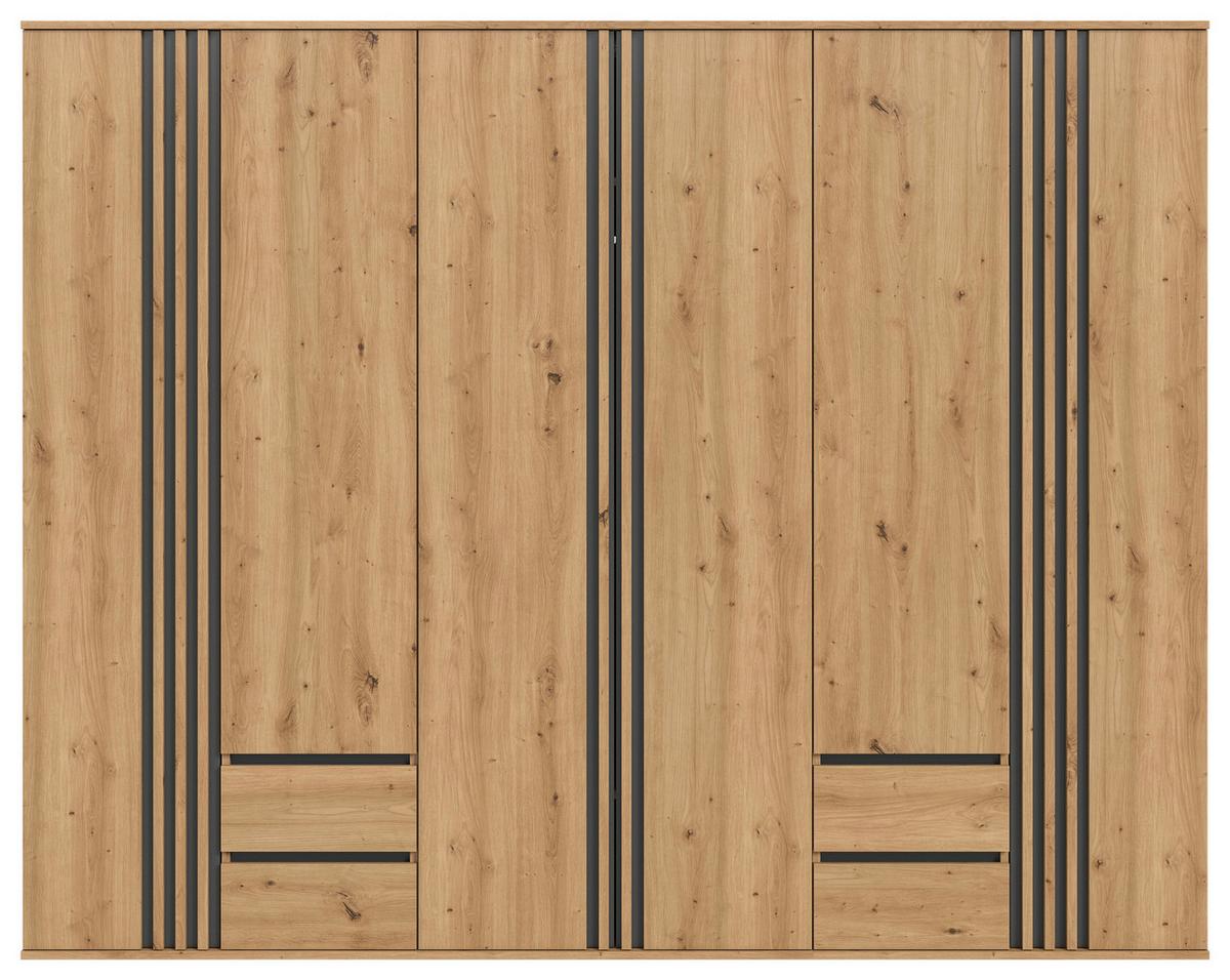 Drehtürenschrank TOFTA Eiche Artisan, Anthrazit - Anthrazit/Eiche Artisan, ROMANTIK / LANDHAUS, Holzwerkstoff (240/192/56cm) - Livetastic