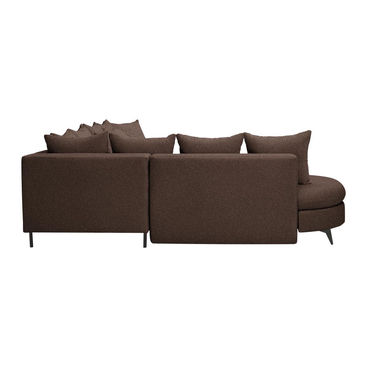 Ecksofa Axel Braun - Schwarz/Braun, MODERN, Textil/Metall (250/87/291cm) - Mömax