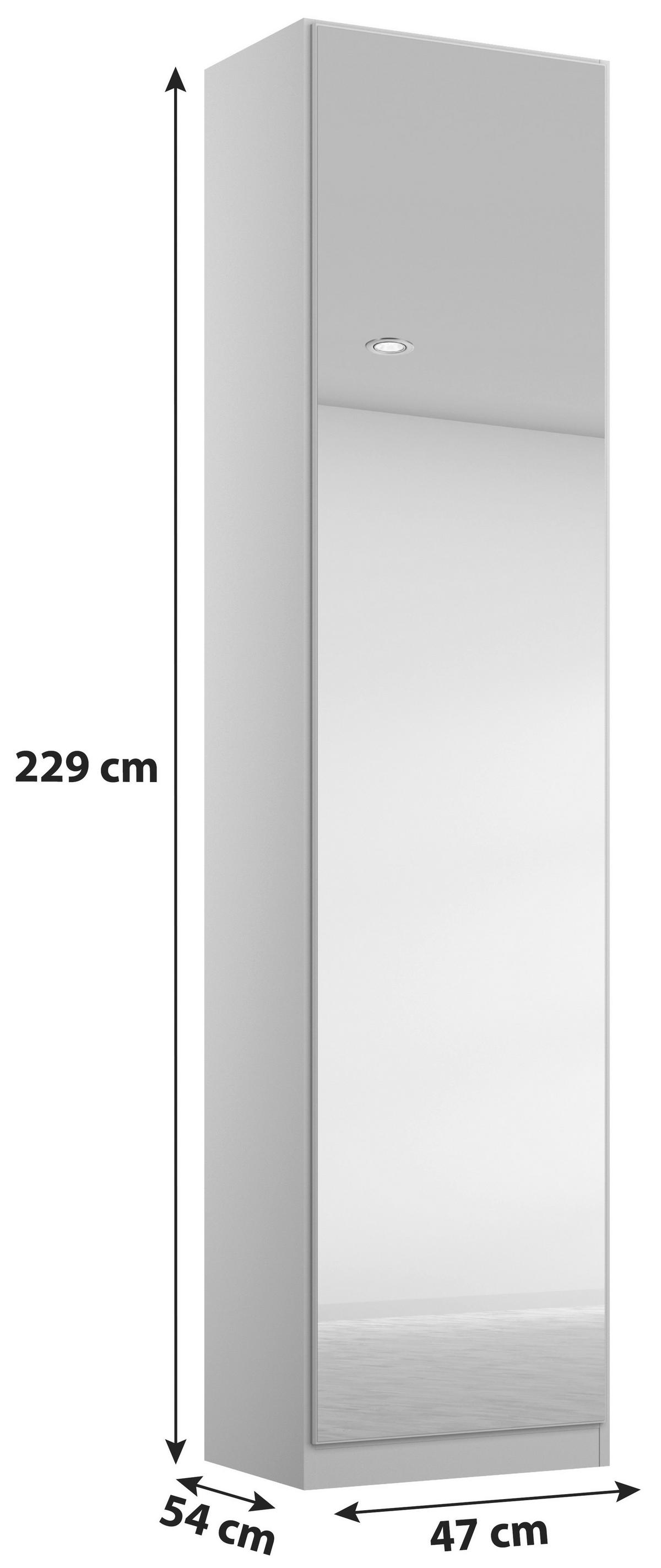 Dulap cu uși rotative ALABAMA - argintiu/gri deschis, Modern, material pe bază de lemn (47/229/54cm)