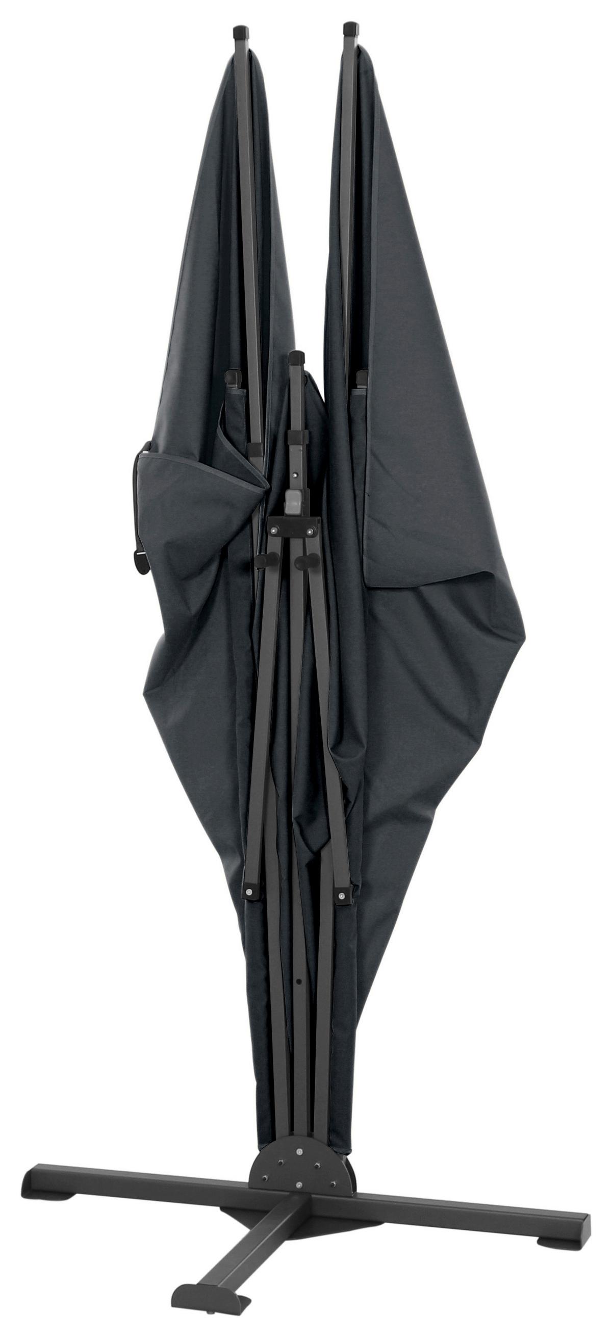 Sichtschutz Anthrazit BH 280 x150 cm - Anthrazit, KONVENTIONELL, Textil/Metall (280/150cm) - Siena Garden