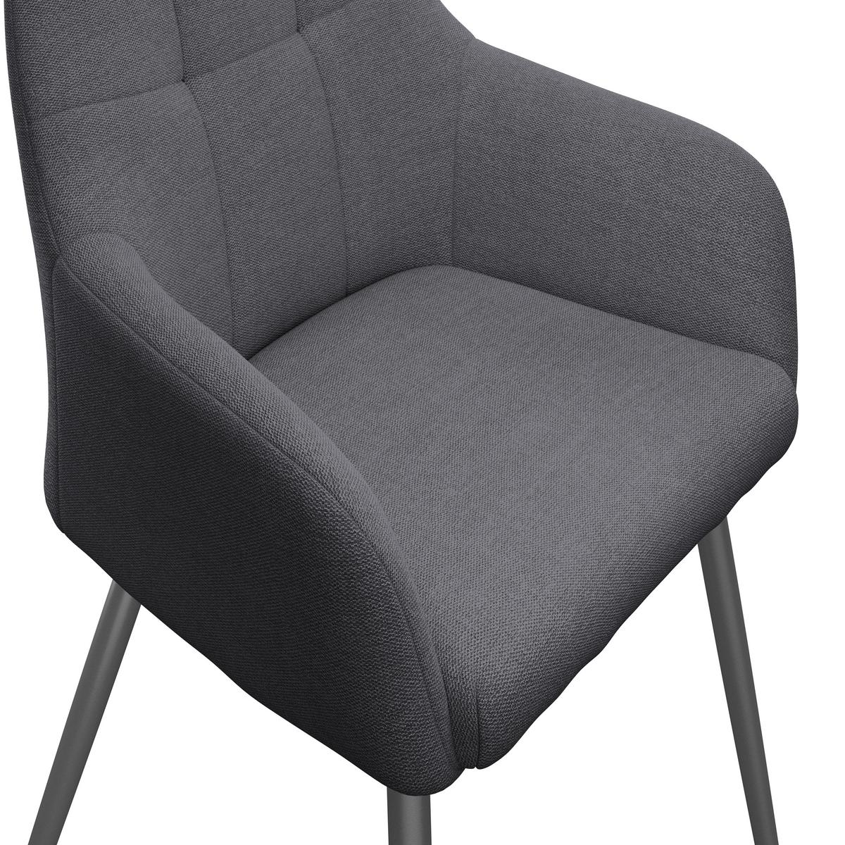 Naslanjač Joe Ii, Antracit - siva/črna, Konvencionalno, kovina/tekstil (58/86/61cm)