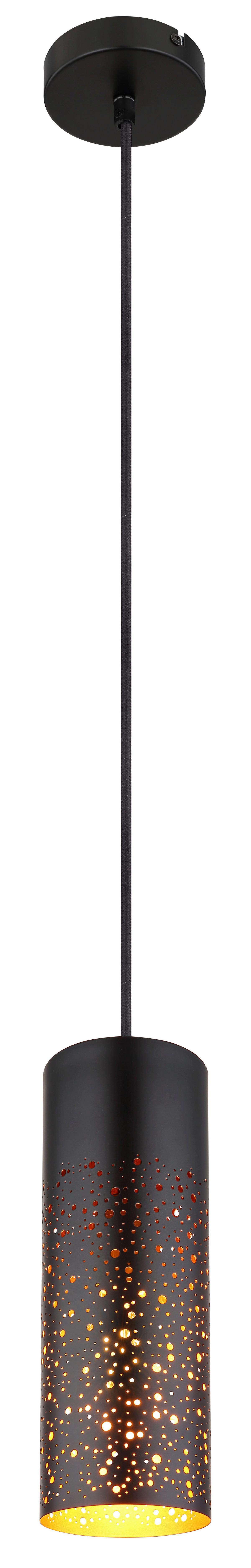 Hängeleuchte Crocky Schwarz/Goldfarben max. 40W - Goldfarben/Schwarz, Design, Metall (10/150cm) - Globo