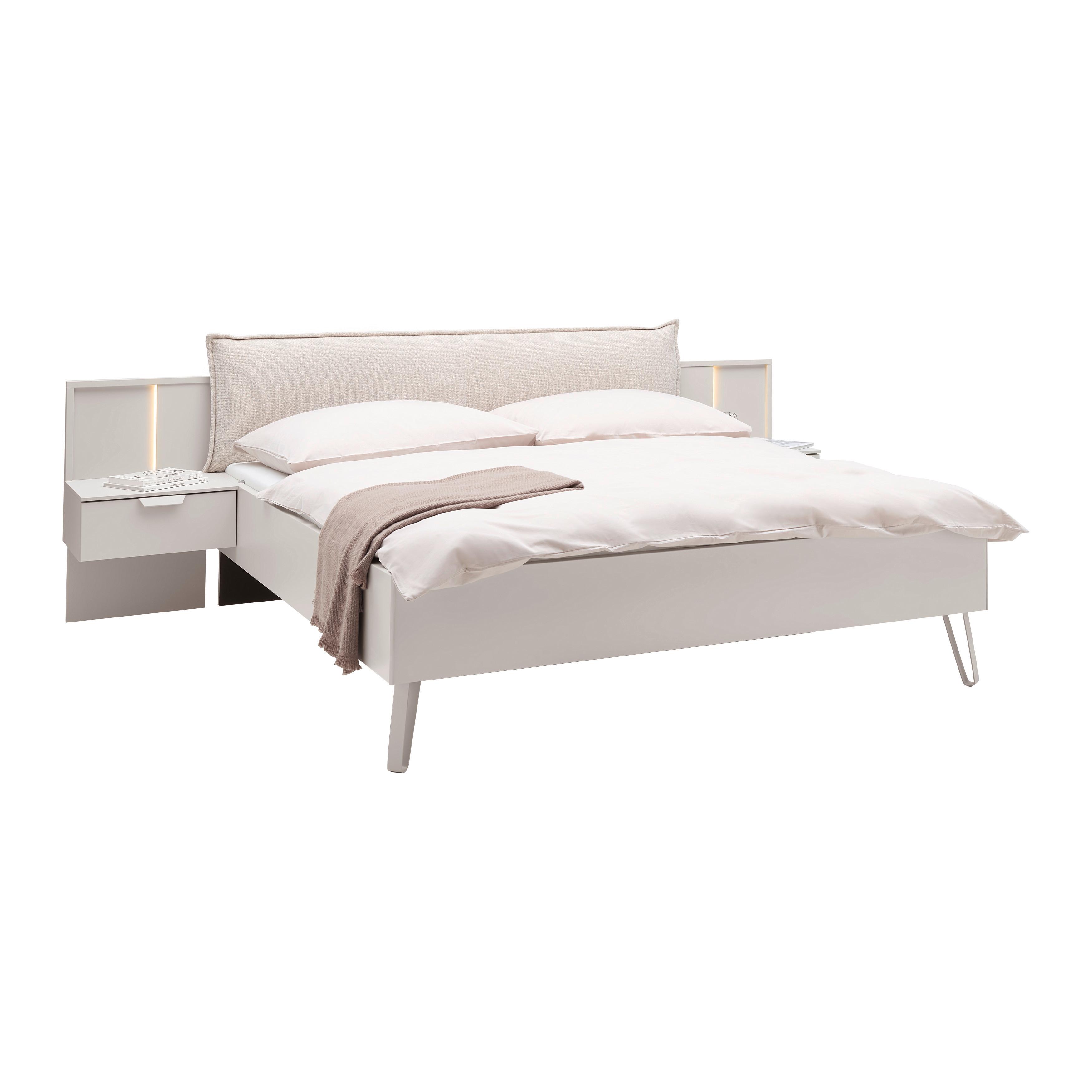 Bettanlage Briona Creme ca. 180x200cm - Champagner/Creme, KONVENTIONELL, Holzwerkstoff/Textil (180/200cm) - Premium Living