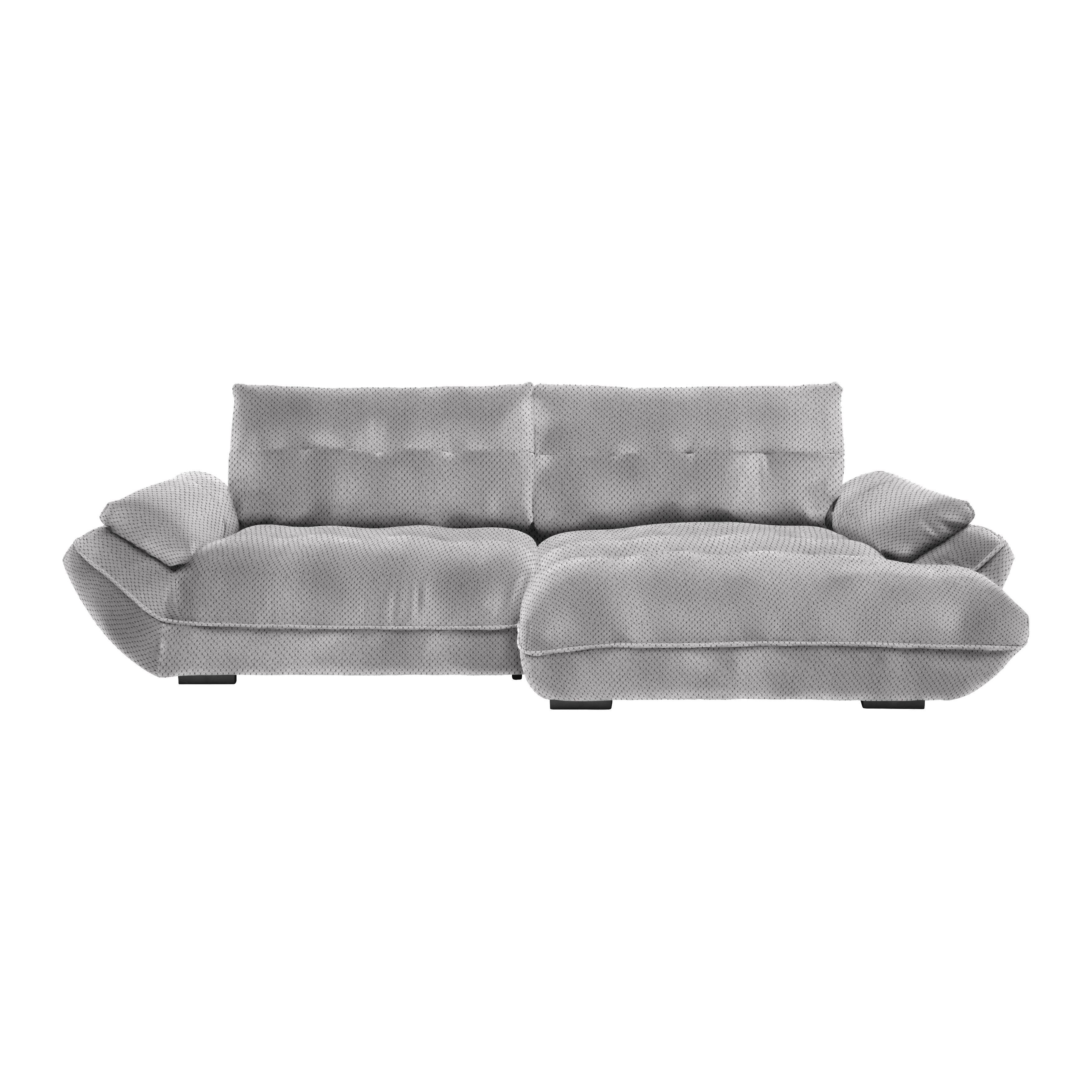 Wohnlandschaft Vivo Hellgrau - Hellgrau/Schwarz, MODERN, Kunststoff/Textil (317/63/179cm) - Premium Living