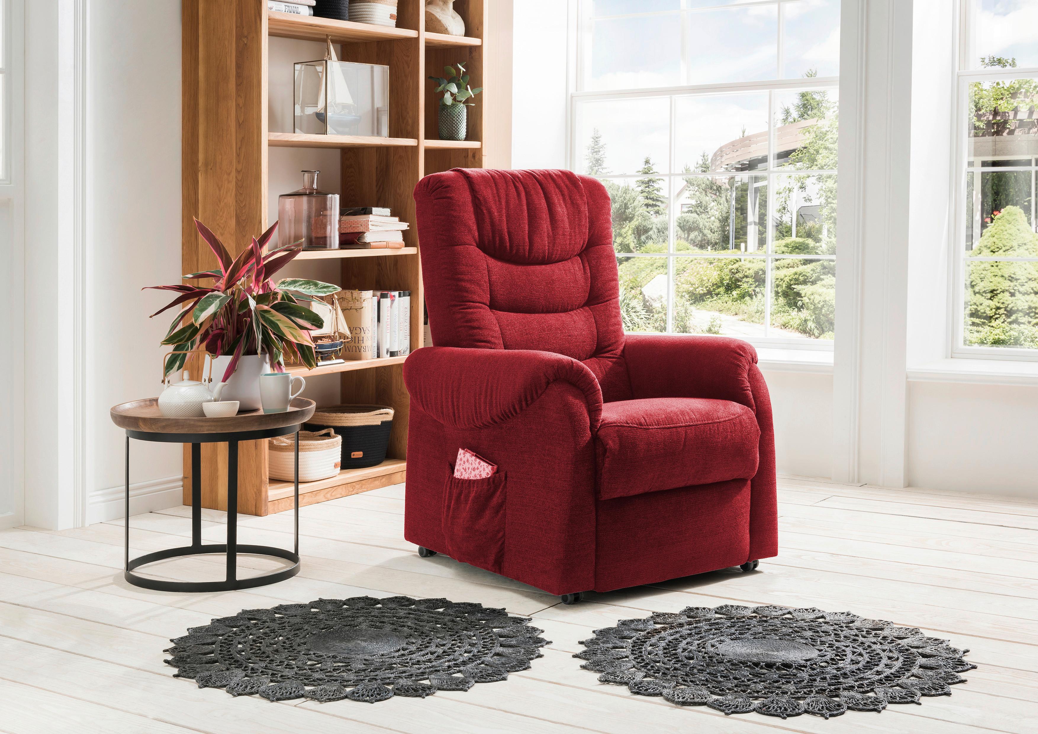 Fernsehsessel Nino Rot Nylon/Struktur - Dunkelgrün/Rot, Design, Kunststoff/Textil (76/106/94cm) - Livetastic