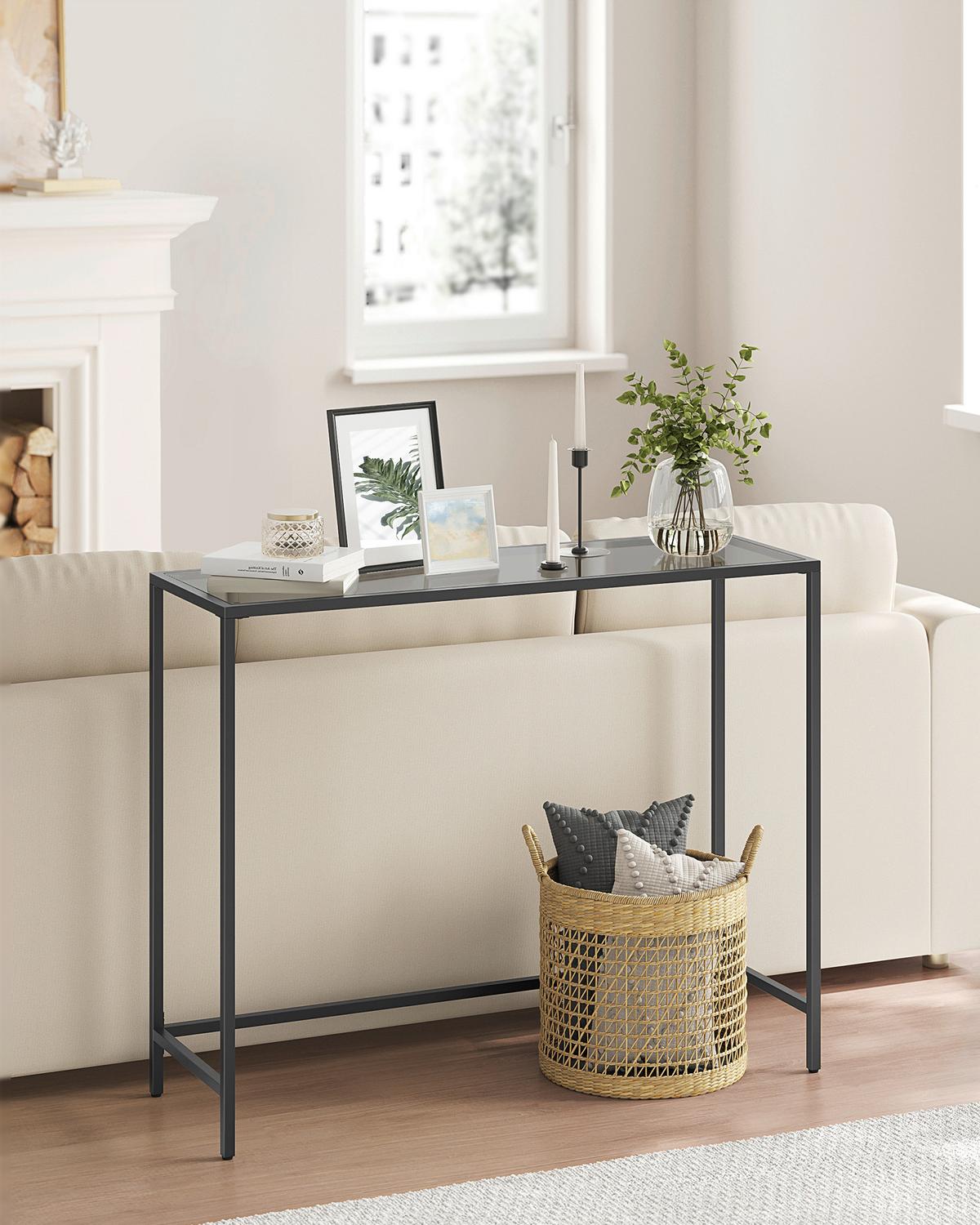 Beistelltisch in Schwarz ca. 100,5x80x20 cm - Schwarz, Trend, Glas/Metall (100,5/80/20cm) - MID.YOU