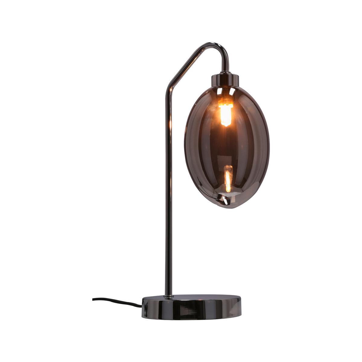 Stolna Svjetiljka Lukka - boje oplemenjenog čelika/boje kroma, Design, staklo/metal (13/16/36cm)