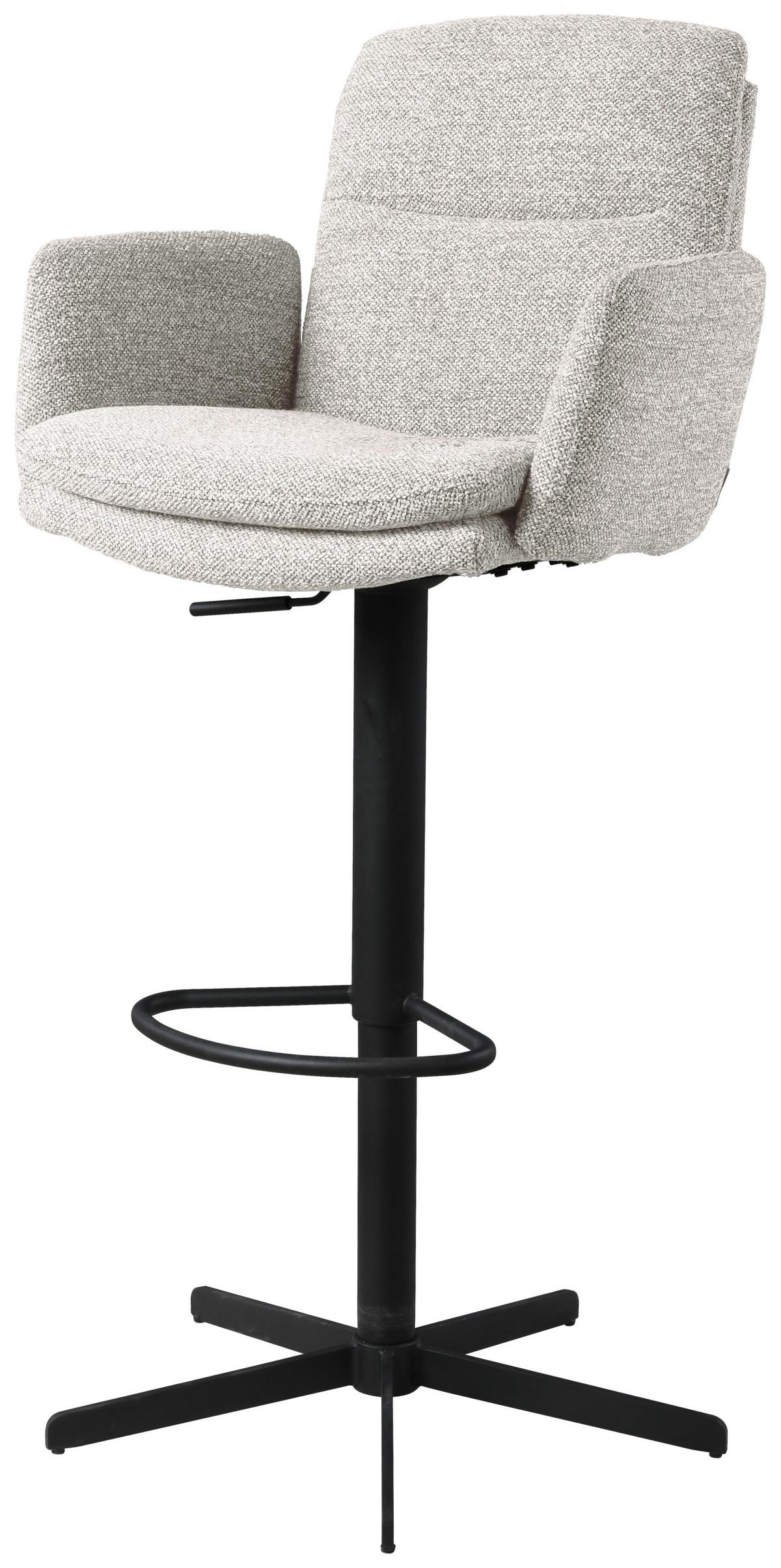 STOŁEK BAROWY FUNNY -EXKLUSIV- - beżowy/czarny, Design, metal/tkanina (55/92-117/54cm) - Novel