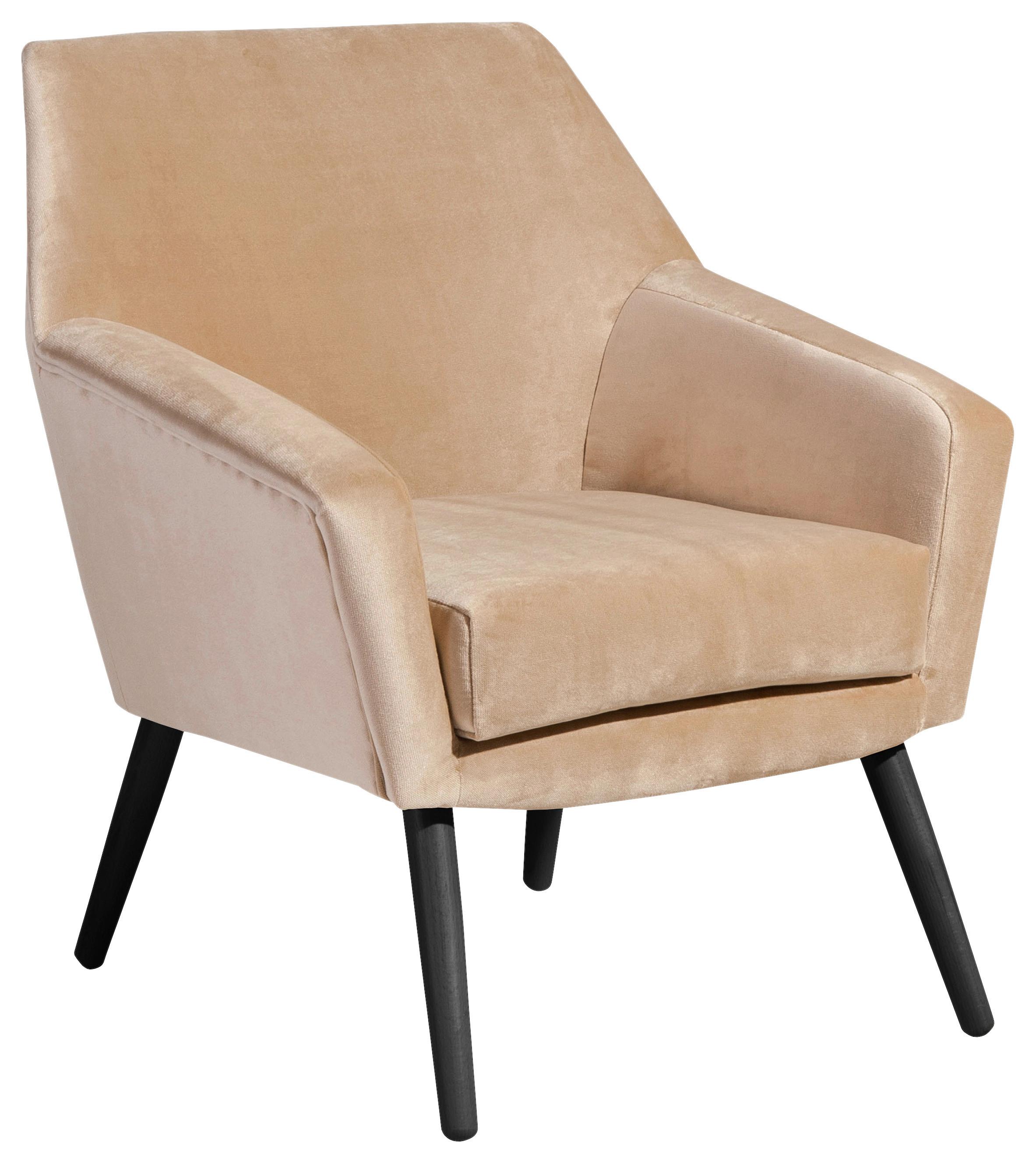 SESSEL ALEGRO - Sandfarben/Schwarz, Design, Holz/Textil (67/81/71cm) - Max Winzer