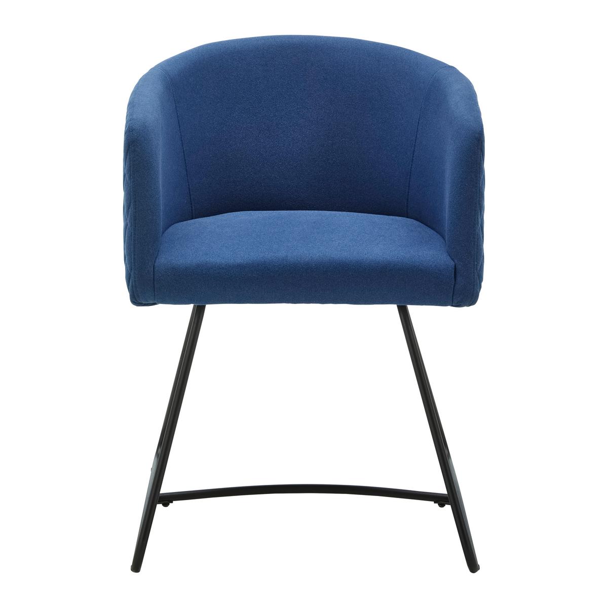 KRZESŁO Z PODŁOKIETNIKAMI IVA - niebieski/czarny, Modern, metal/tkanina (55/76/57cm) - Bessagi Home