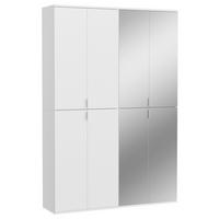 Omara S Klasičnimi Vrati Projekt X - barve kroma/bela, Moderno, kovina/leseni material (122/193/34cm) - MID.YOU