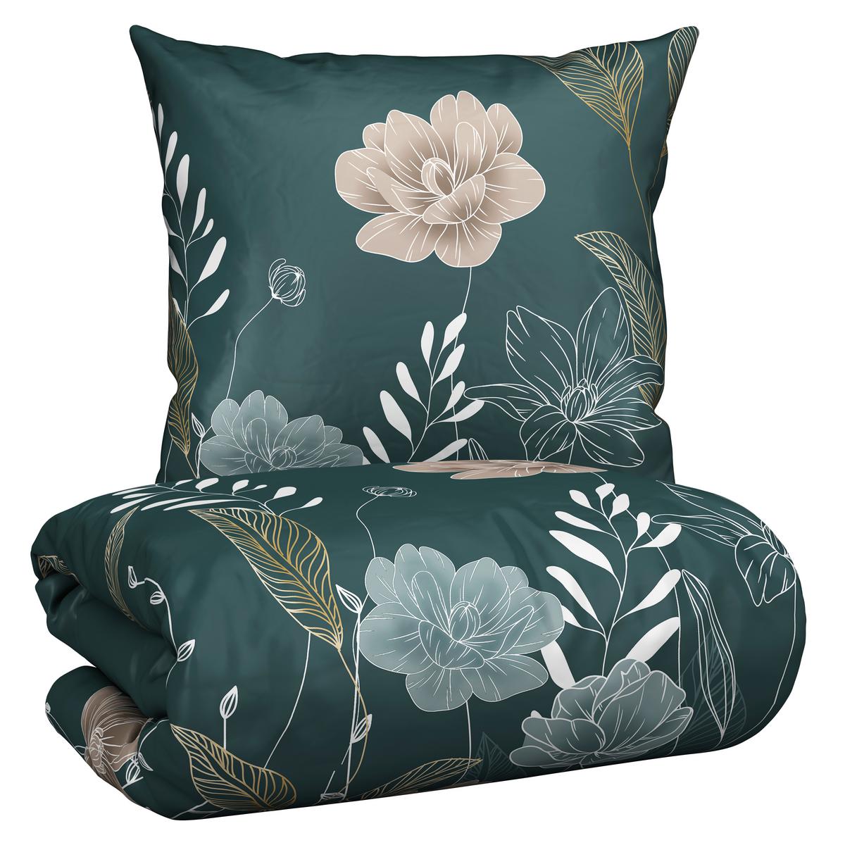 Bettwäsche Nala XXL Grün ca. 200x200cm - Grün, ROMANTIK / LANDHAUS, Textil (200/200cm) - Modern Living