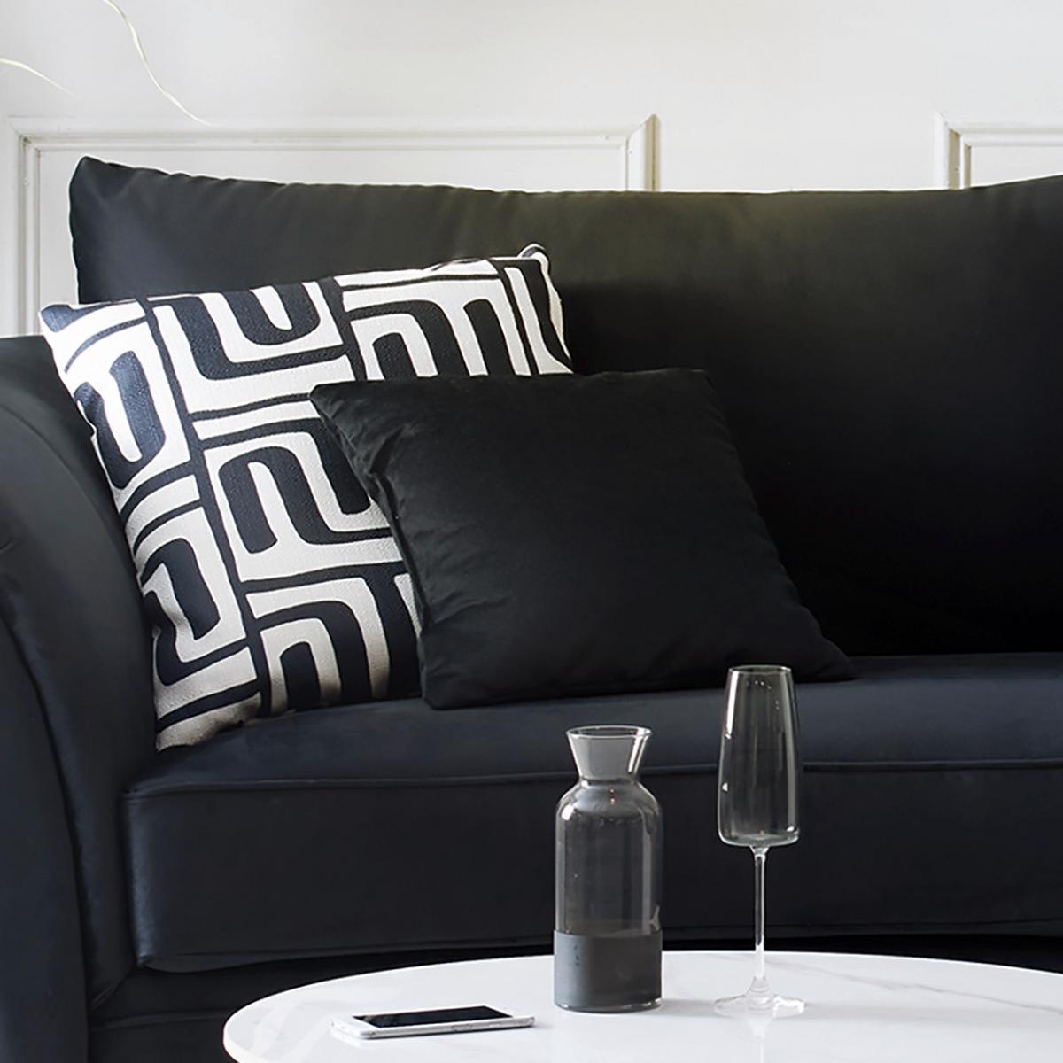 Zierkissen Blixa Schwarz ca. 40x40cm - Schwarz, MODERN, Textil (40/40/40cm) - Mömax