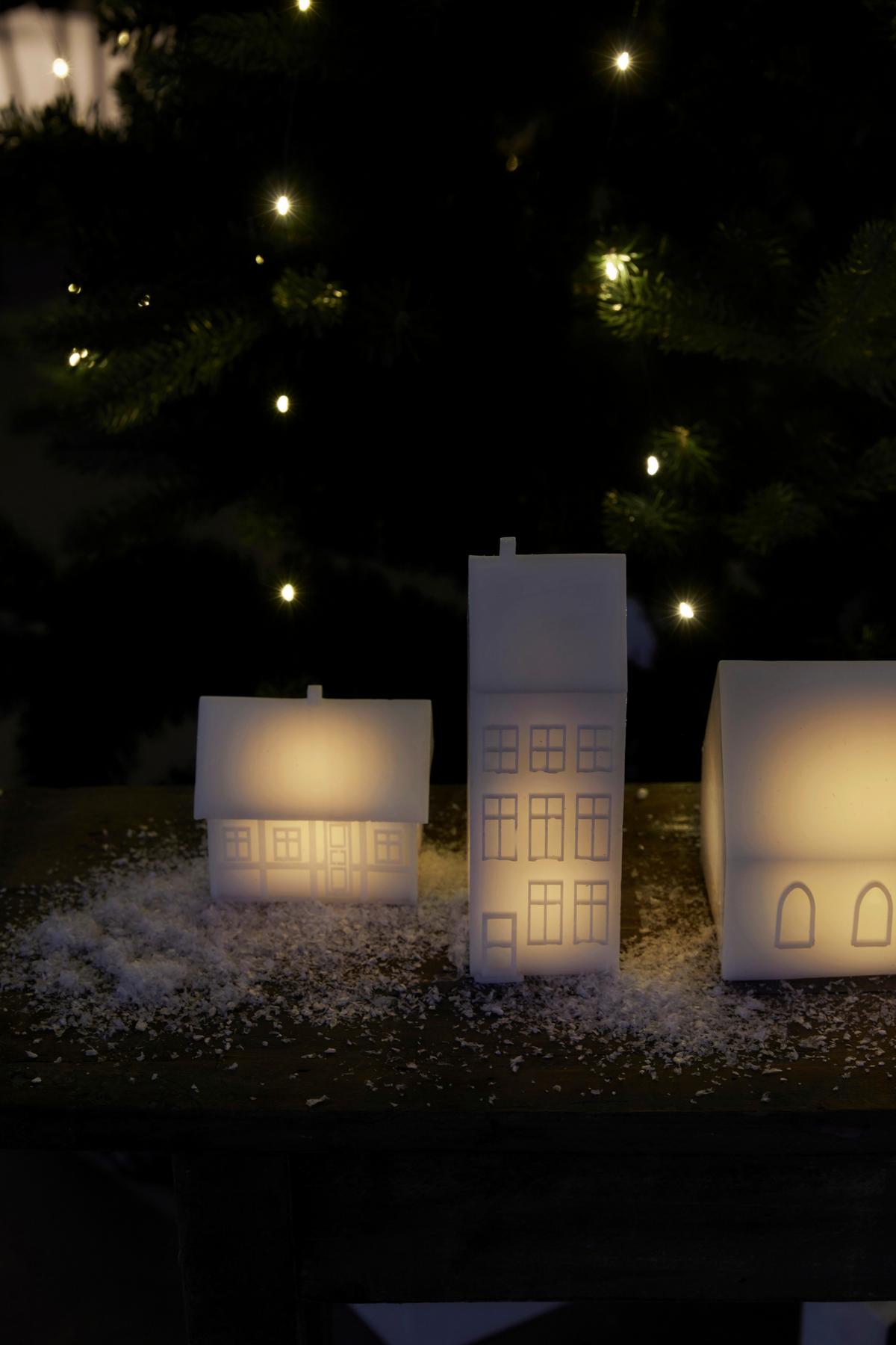 ŚWIECA LED 13351 VILLA KOPENHAGEN - biały, Basics, materiały naturalne (11,5/12/7,5cm)