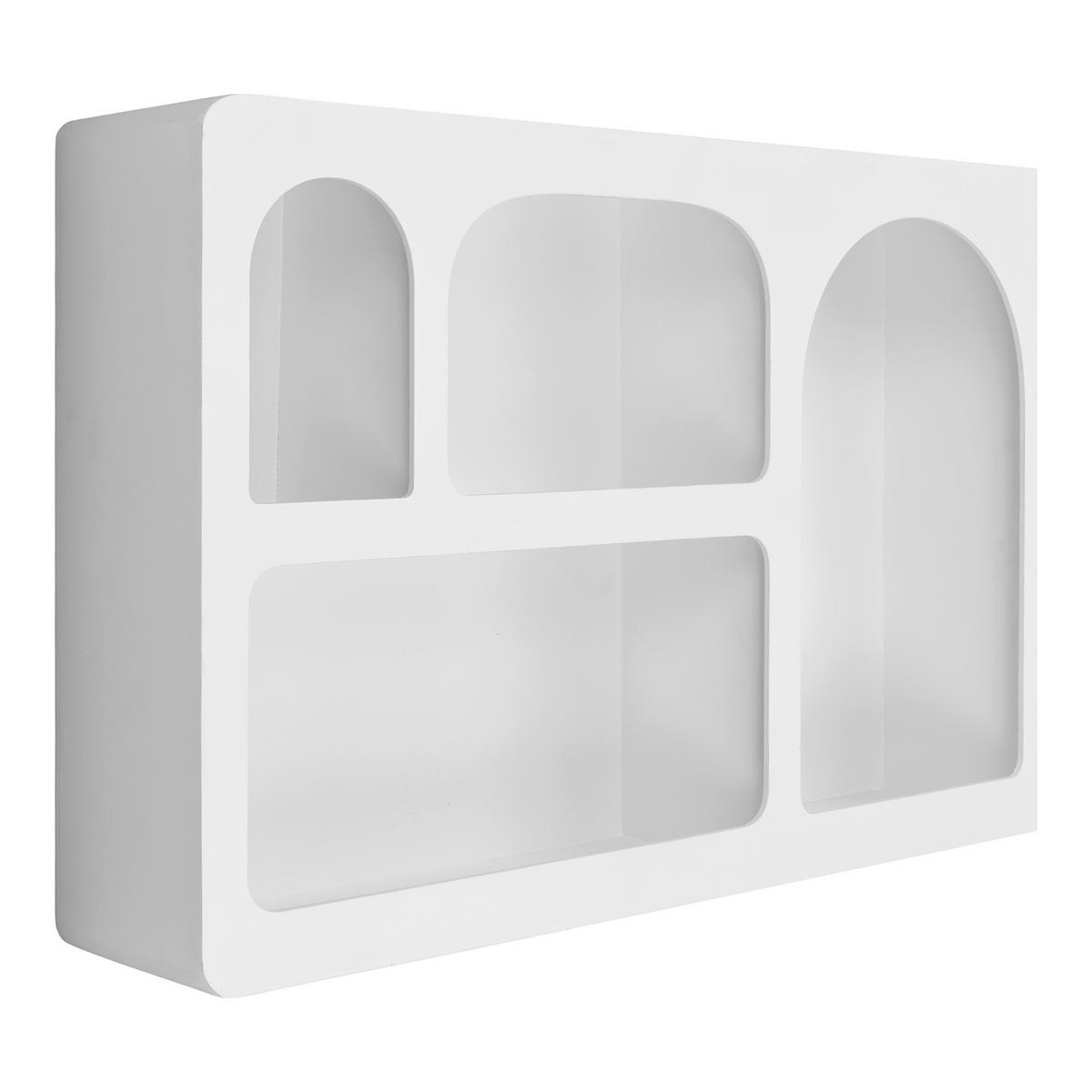 Wandregal Bryne Wall Shelf Weiß - Weiß, Design, Holz (60/40/13cm)