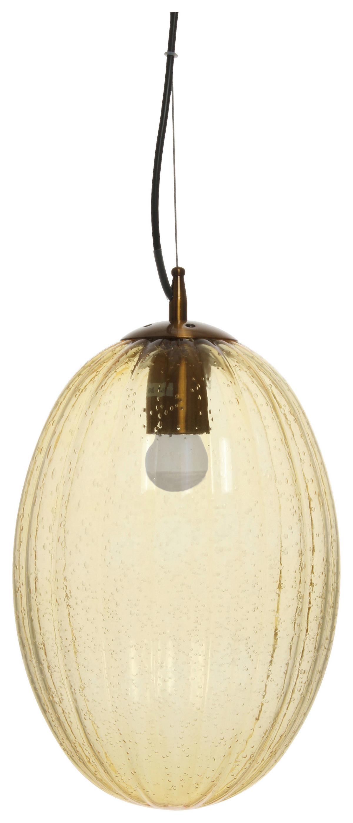 Hängeleuchte Virgina 125 Bernstein - Bernsteinfarben, Basics, Glas/Metall (23/23/36cm) - Kayoom