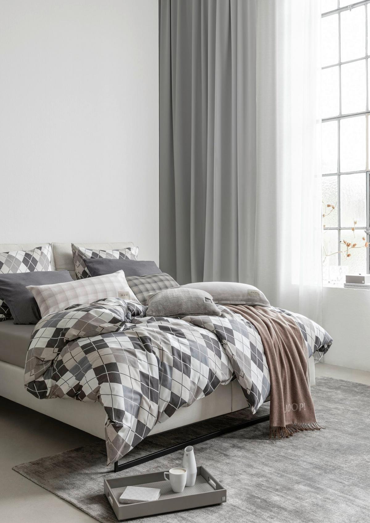 POŚCIEL JOOP! SOFT PATTERN - ciemnoszary, Konventionell, tkanina (155/220cm) - Joop!