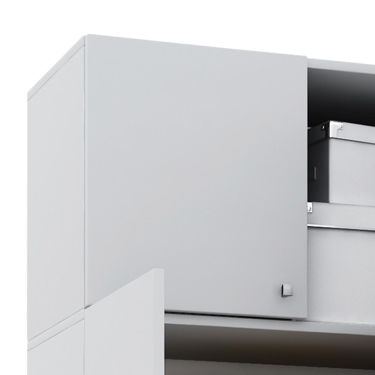 Večnamenska Omara Vandol Ii, Bela - srebrne barve/črna, Moderno, umetna masa/leseni material (70/238/39cm) - MID.YOU