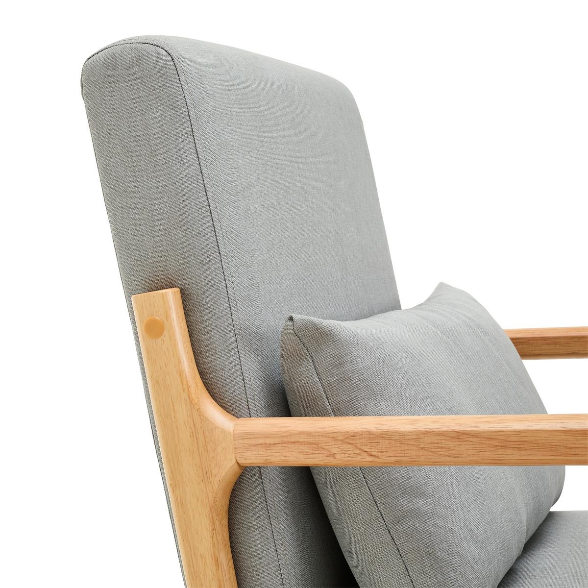 FOTEL JEAN - kolor naturalny/szary, Modern, tkanina/drewno (73/76/60cm) - Livetastic