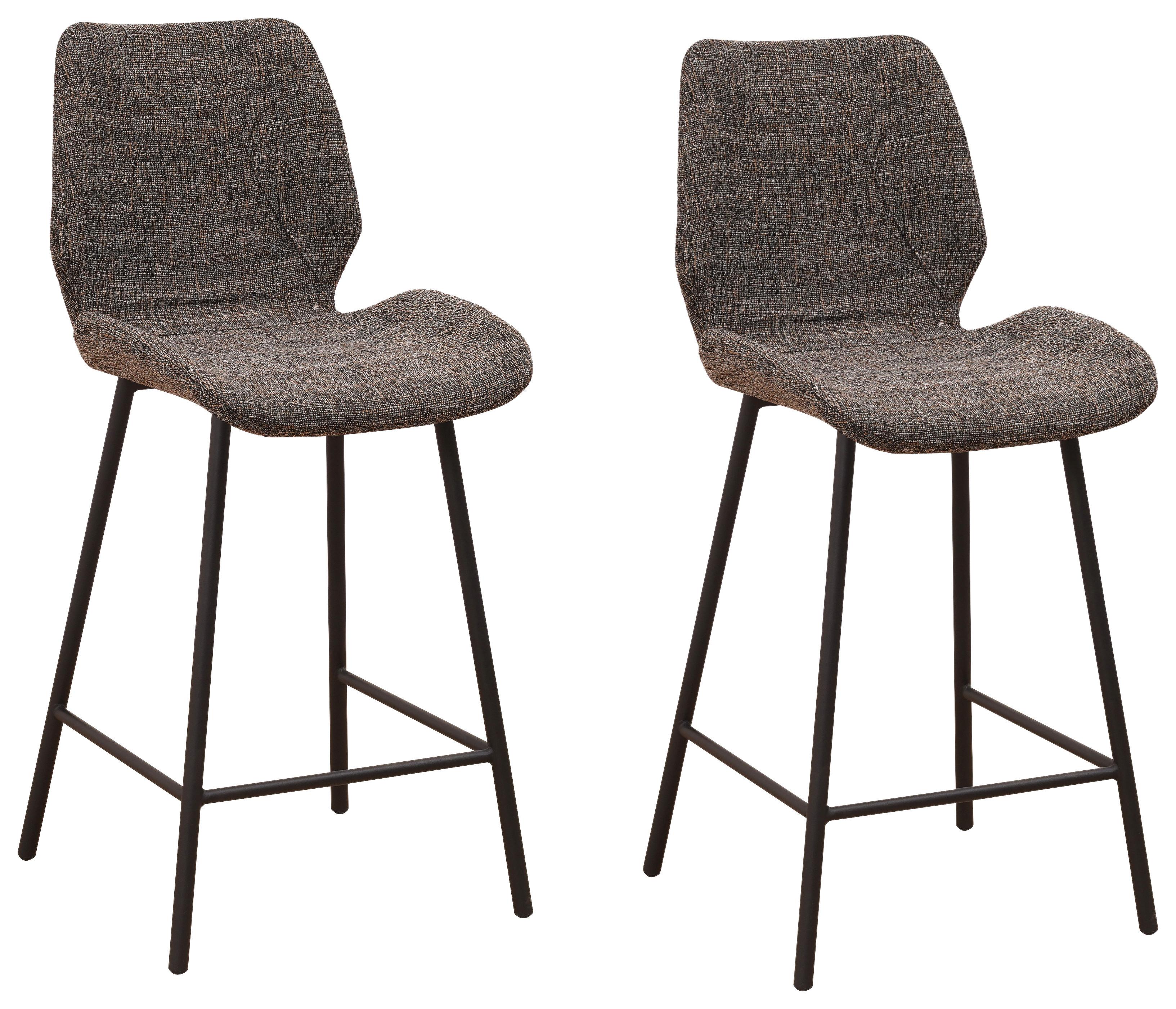 BARHOCKER-SET BARRON - Dunkelgrau/Schwarz, Design, Textil/Metall (47/99/55cm) - MID.YOU