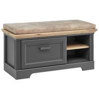 Előszobapad Szürke Jasmin - bézs/grafitszürke, Romantik / Landhaus, faalapú anyag/fém (93/49/41cm) - Zandiara