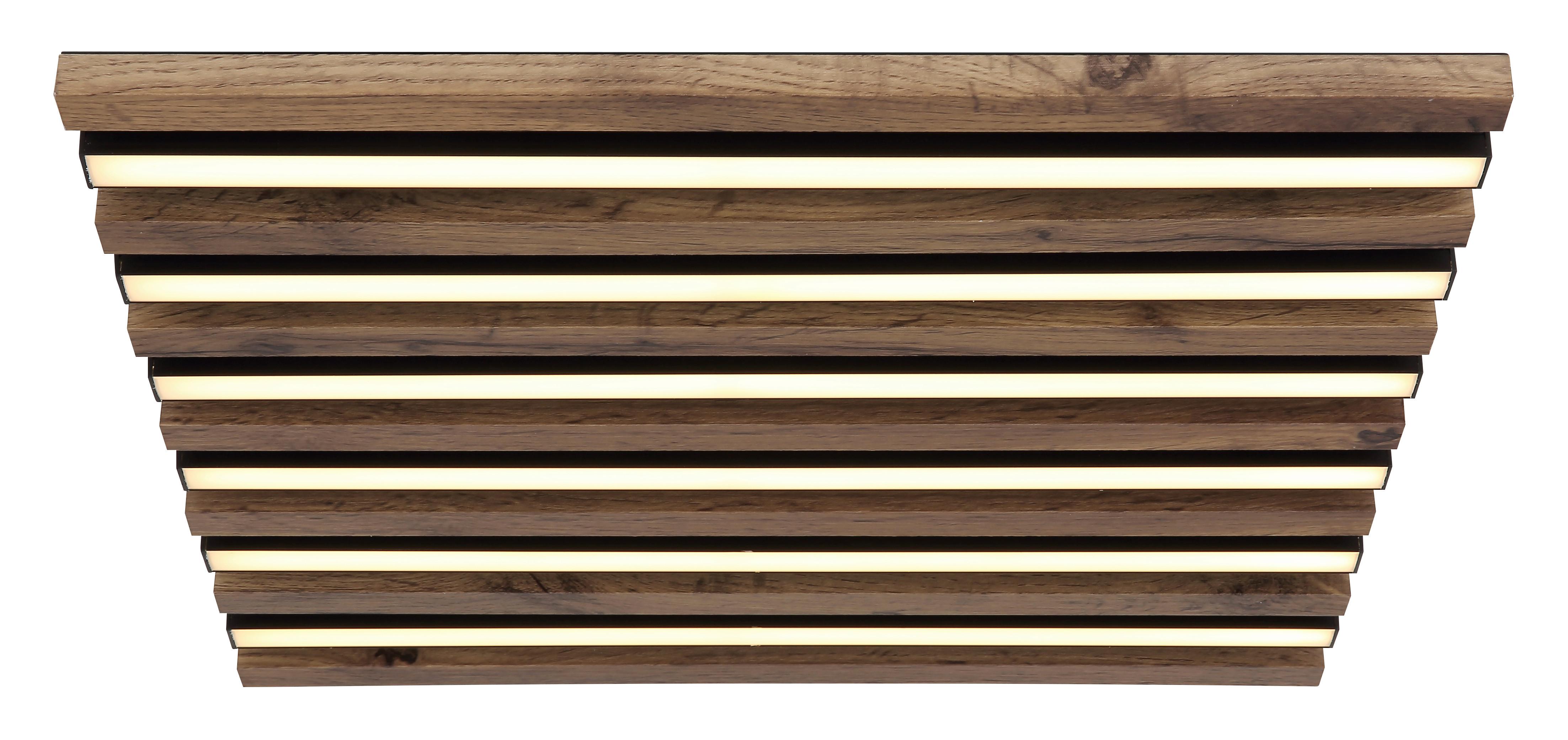 Led Mennyezeti Lámpa 67347d2 Hayden - sötétbarna/fekete, Natur, műanyag/faalapú anyag (45/45/5cm) - Globo