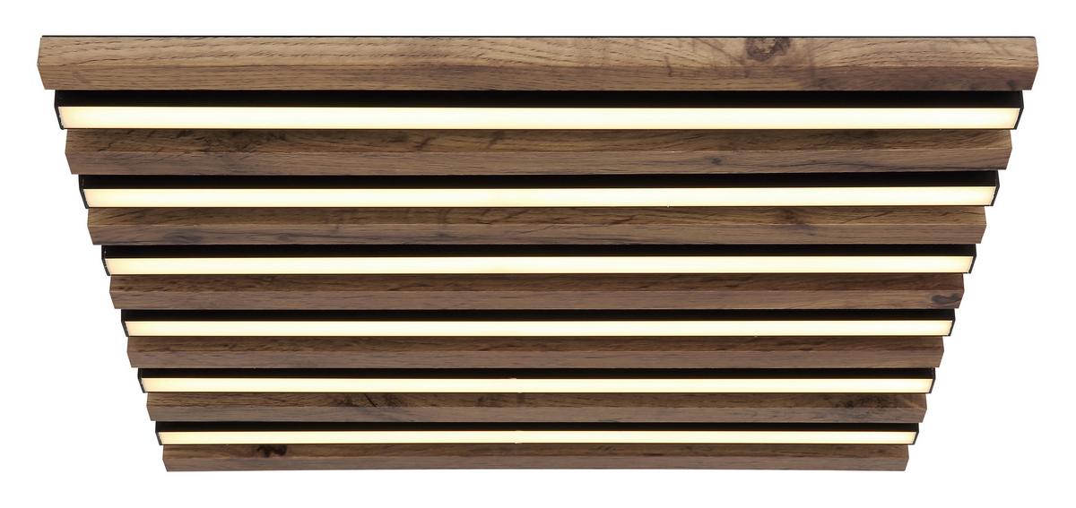 Led Mennyezeti Lámpa 67347d2 Hayden - sötétbarna/fekete, Natur, műanyag/faalapú anyag (45/45/5cm) - Globo