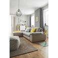 Wohnlandschaft mit Bettfunktion - Beige/Schwarz, KONVENTIONELL, Kunststoff/Textil (285/176cm) - BASED