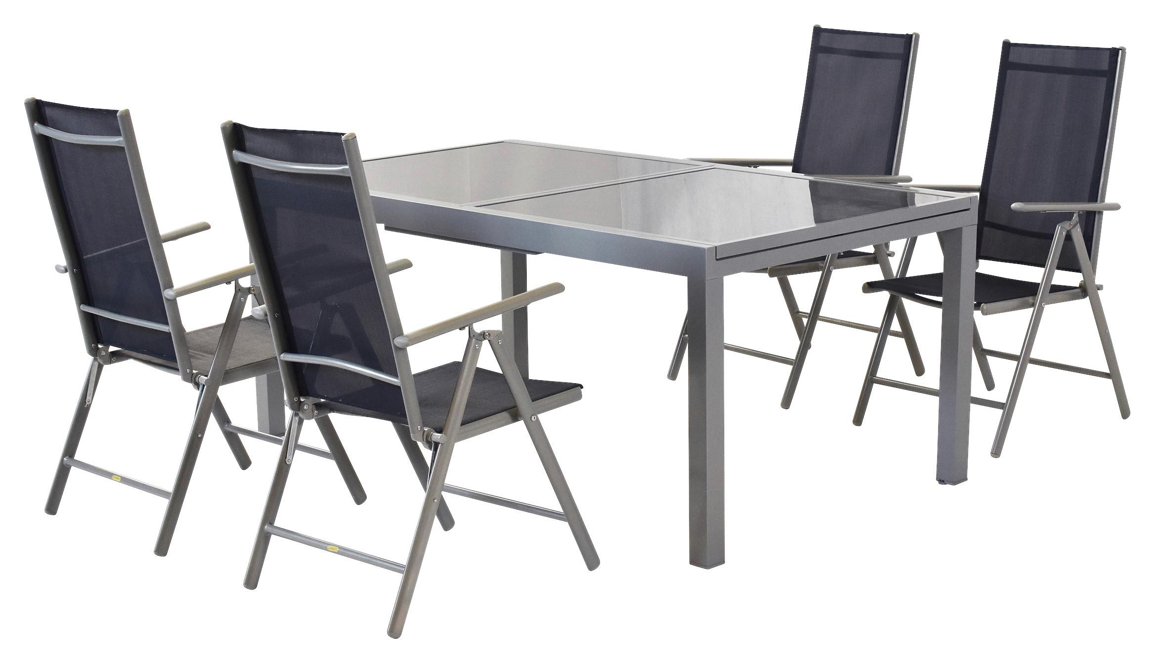 GARTENSET AMALFI - Silberfarben, MODERN, Textil/Metall - Gardenson