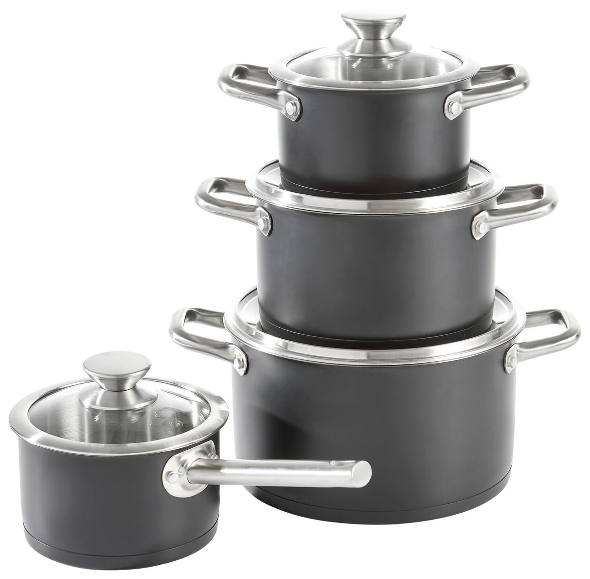 ZESTAW GARNKÓW DAVID - przejrzysty/czarny, Basics, metal/szkło - Homeware Profession.