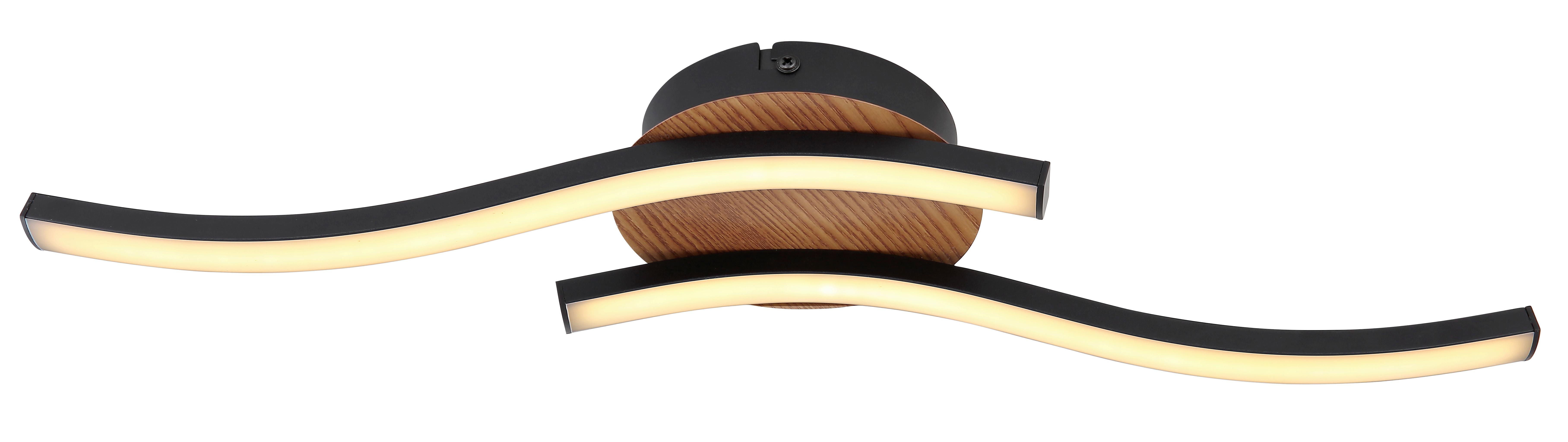 Stropna Led-svetilka Evita, S Sijalko - črna/opal, Basics, kovina/umetna masa (51/13/7,5cm) - Globo