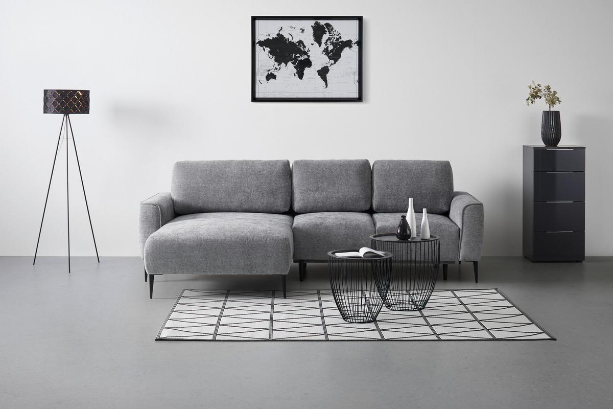 Kutna Garnitura Custom - siva/crna, Moderno, tekstil/metal (164/255cm) - Mömax