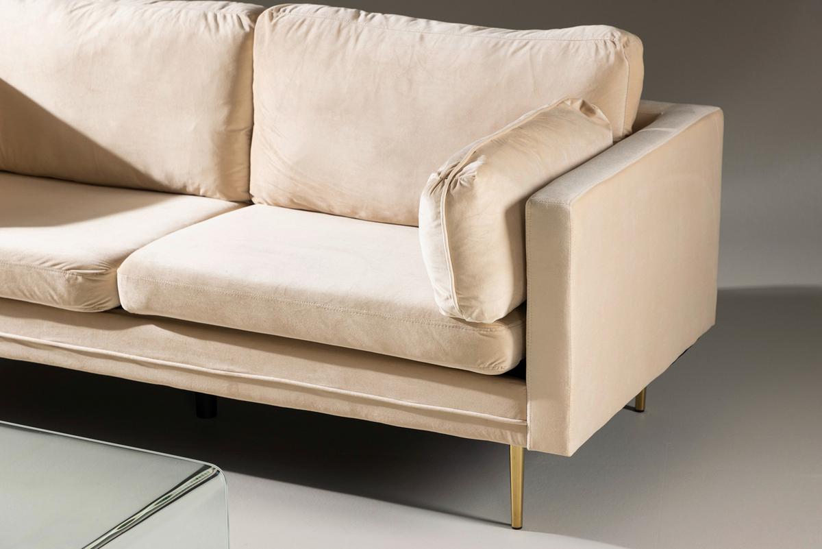 2-SITZER-SOFA BOOM - Beige/Goldfarben, Design, Textil/Metall (203/84/90cm) - Livetastic
