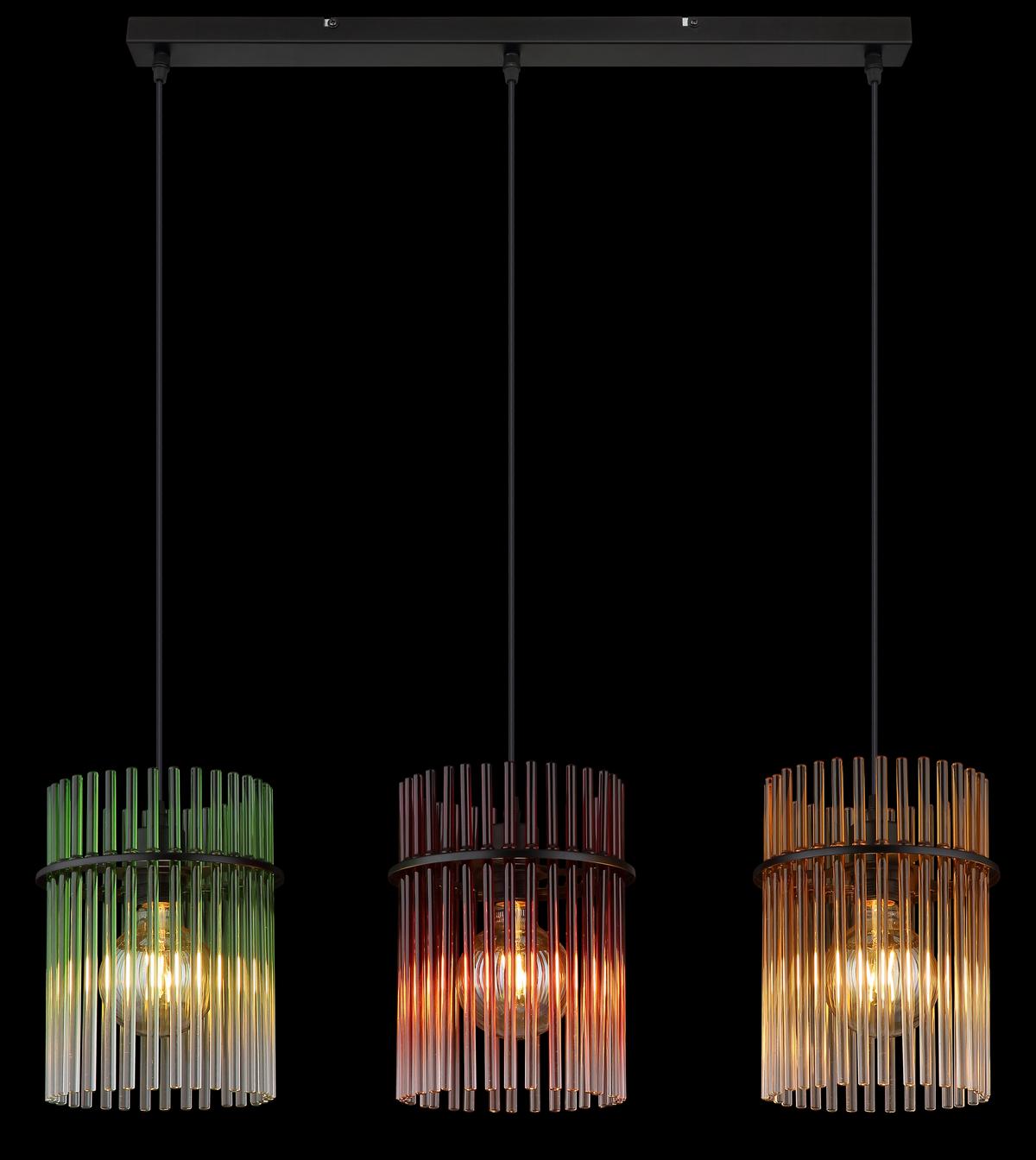 Viseća Svjetiljka Gorley - narančasta/zelena, Lifestyle, staklo/metal (80/20/140cm) - Globo